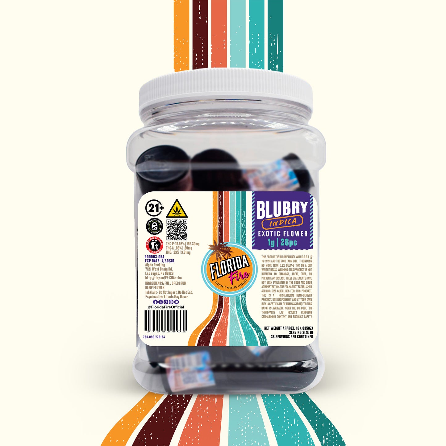 Florida Fire Flower Premium 1g (28 in Jar)