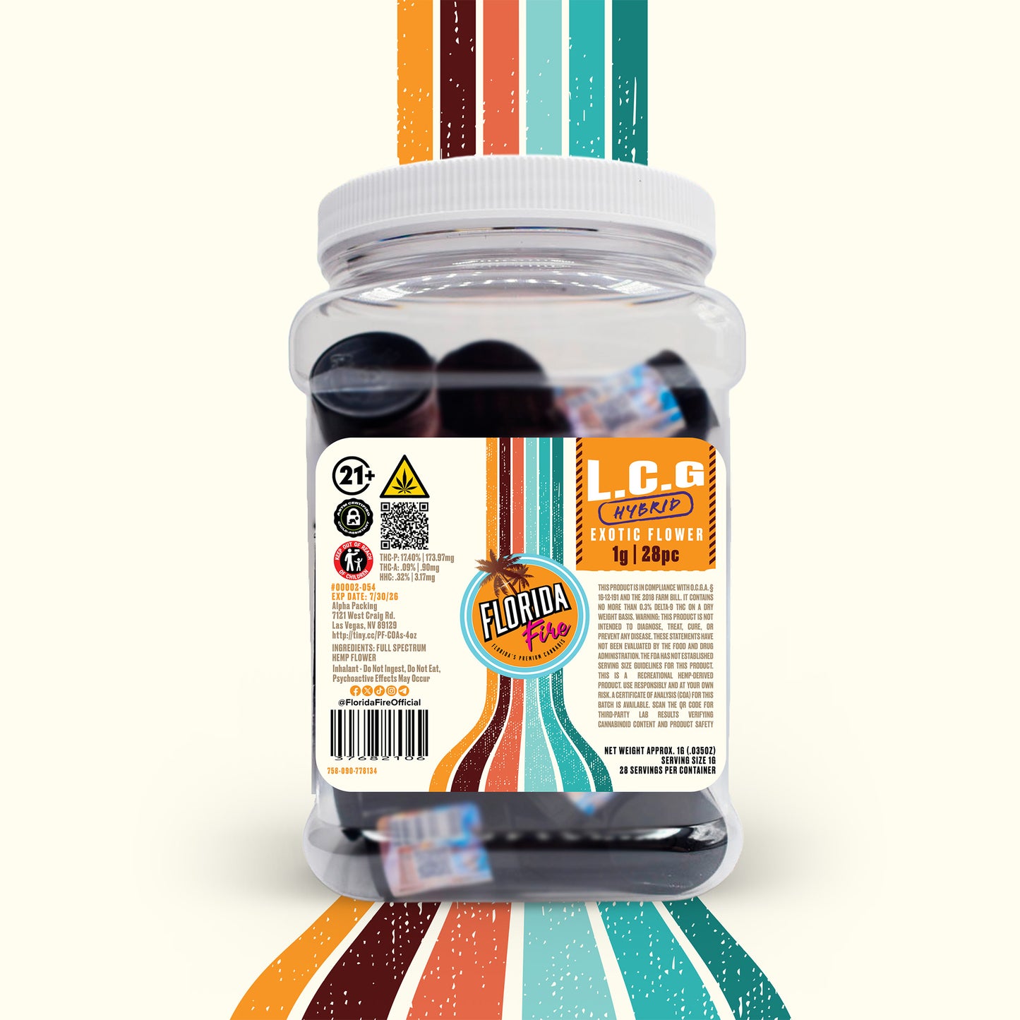 Florida Fire Flower Premium 1g (28 in Jar)