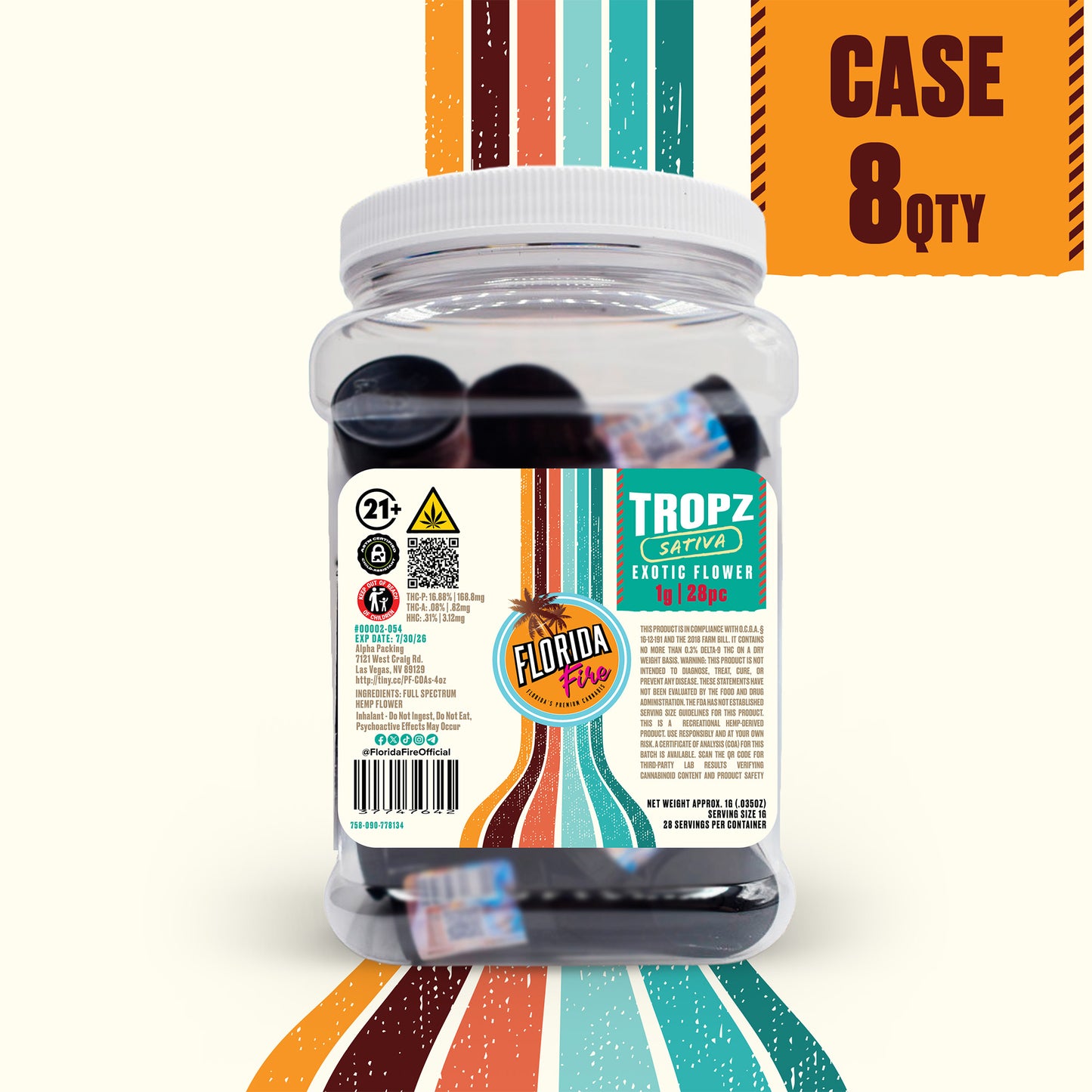 Florida Fire Flower Premium 1g (28 in Jar) [Case of 8]