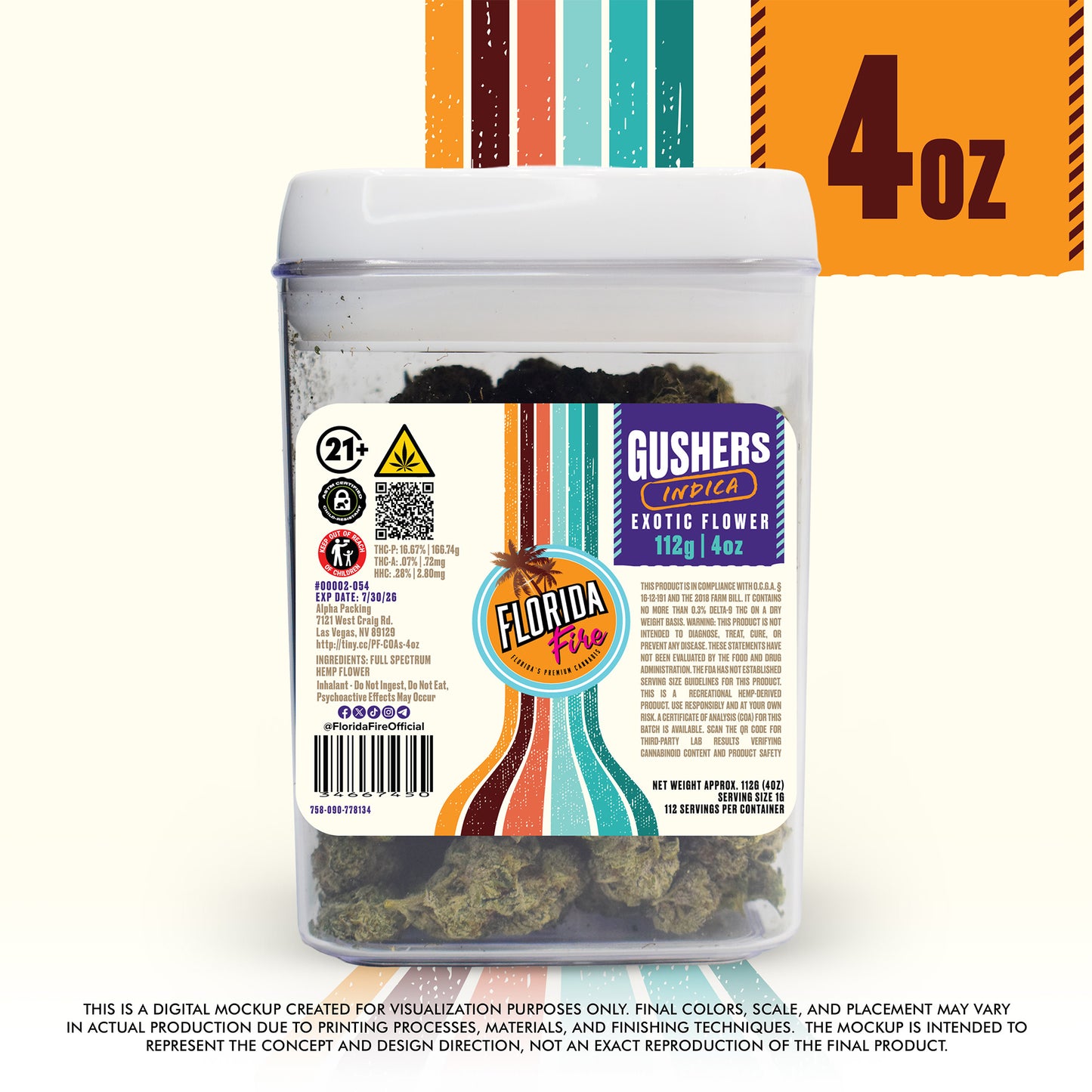 Florida Fire Flower Premium 4oz (Single)