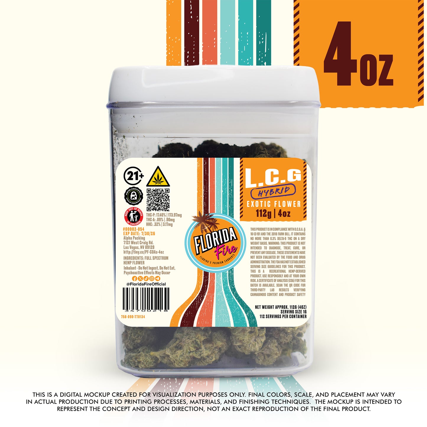 Florida Fire Flower Premium 4oz (Single)