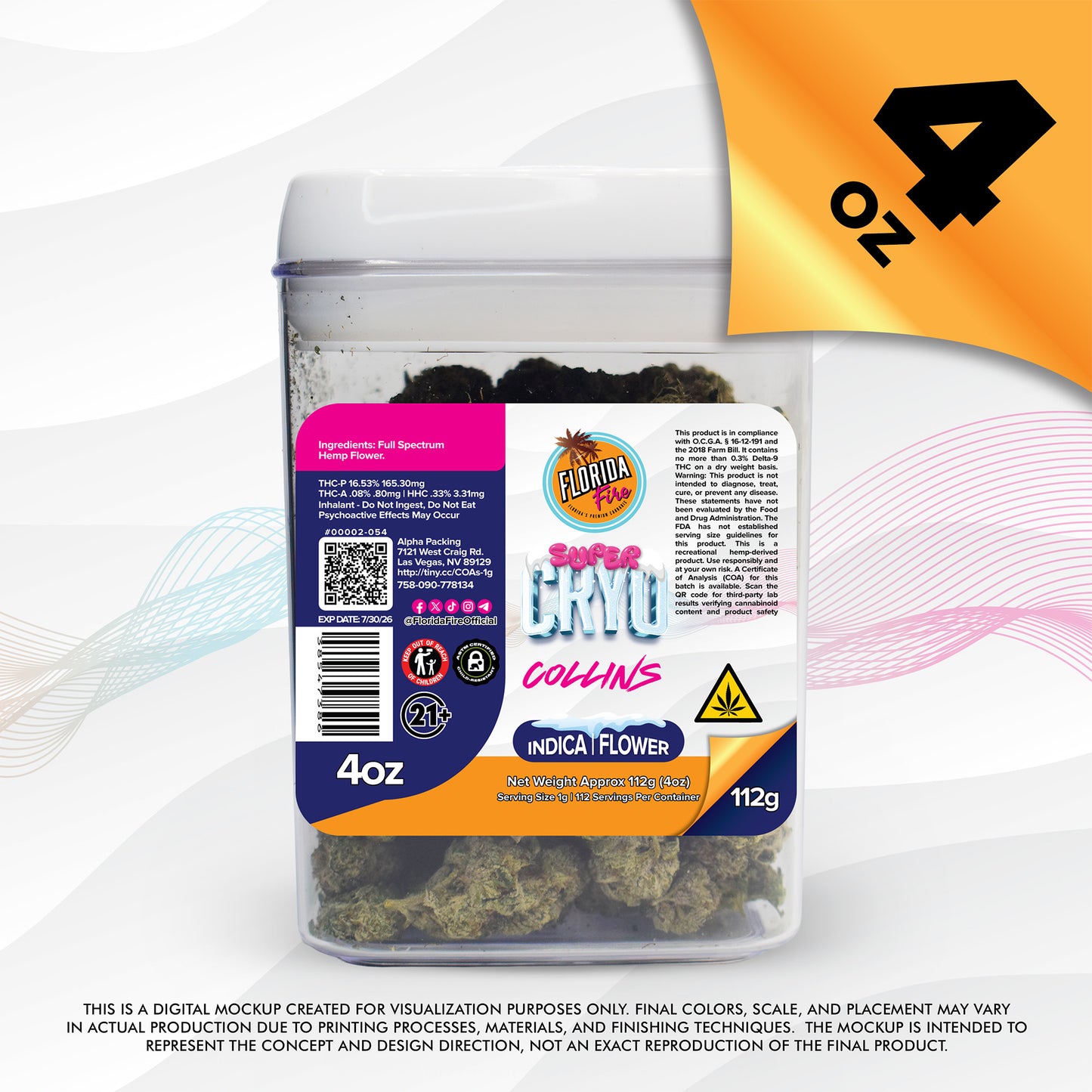 Florida Fire Flower Super CRYO 4oz (Single)