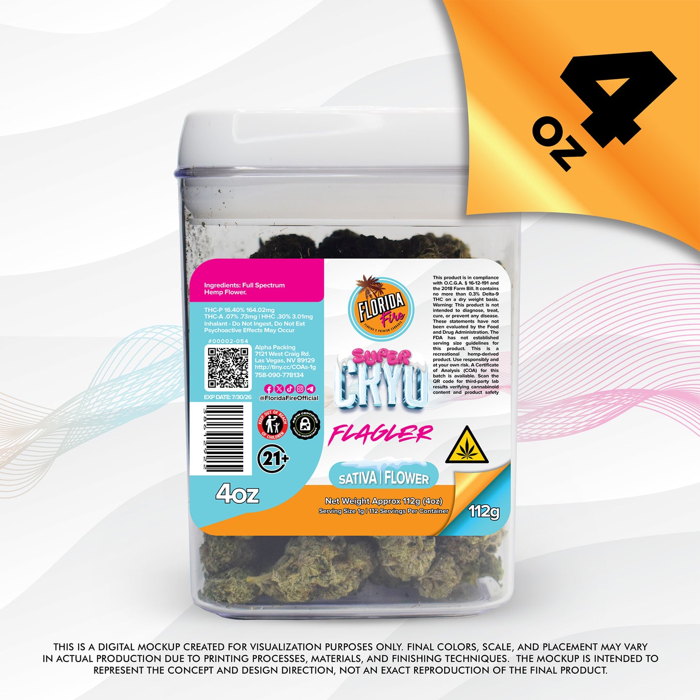 Florida Fire Flower Super CRYO 4oz (Single)