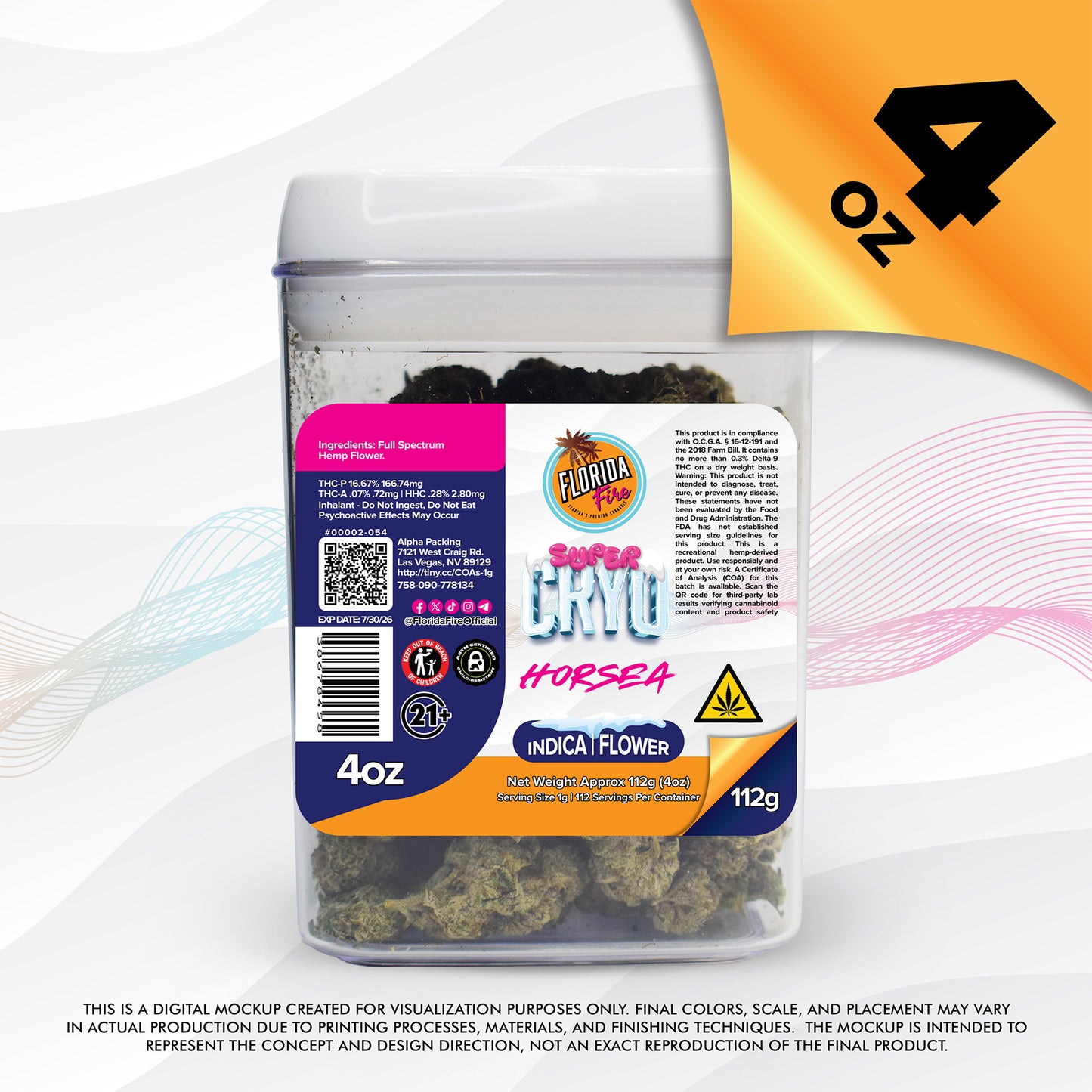 Florida Fire Flower Super CRYO 4oz (Single)