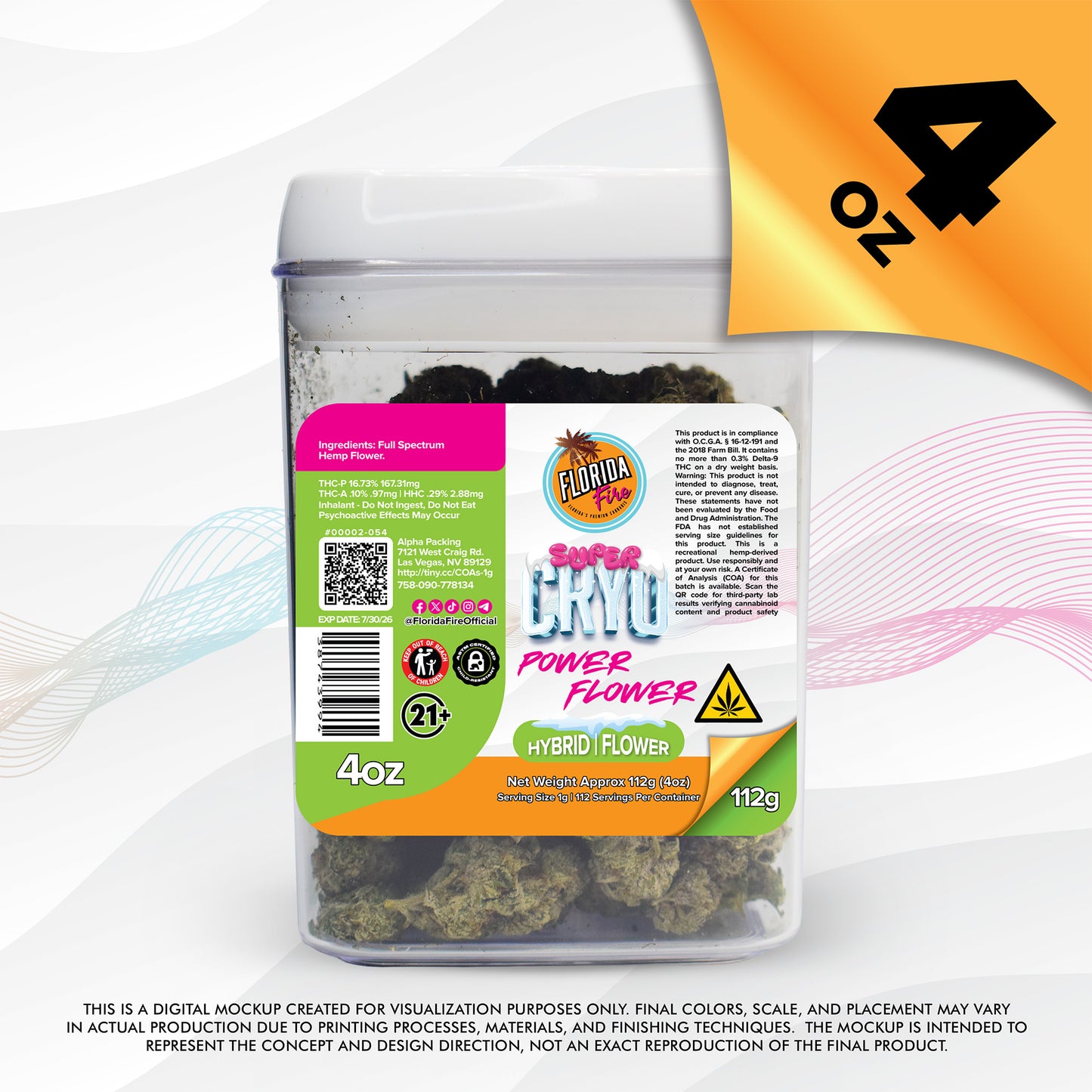 Florida Fire Flower Super CRYO 4oz (Single)