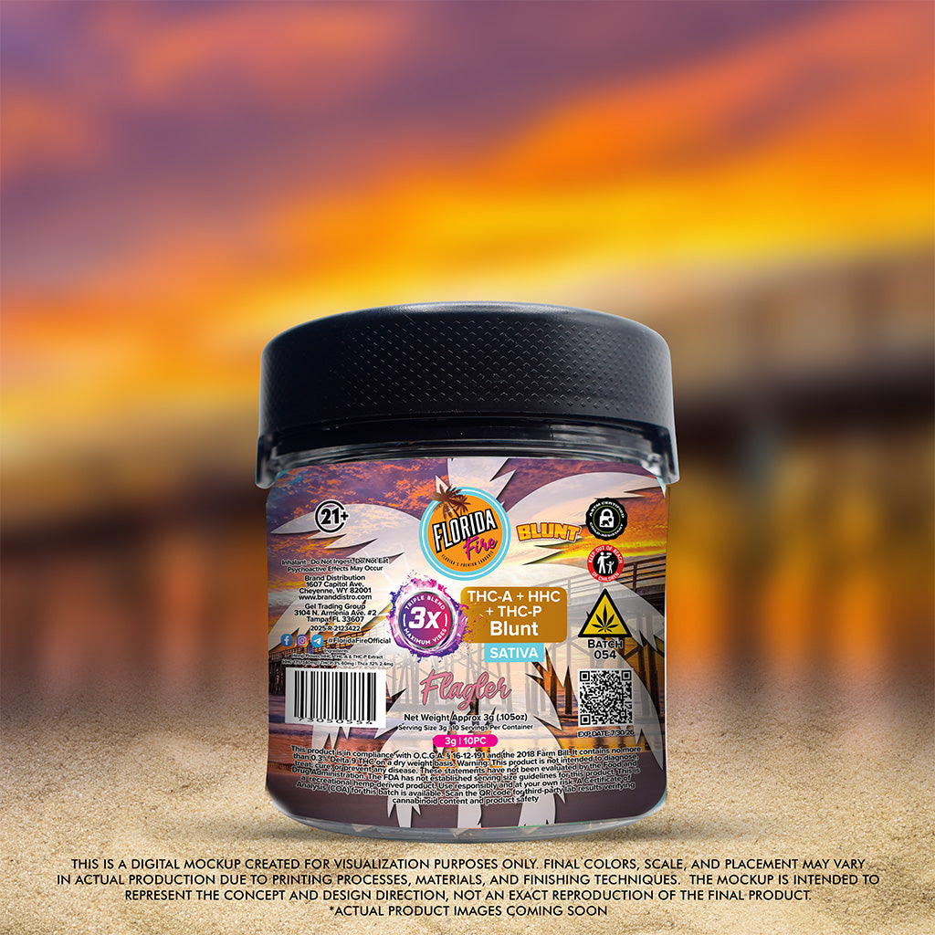 Florida Fire Blunt 3X 3g (10 in Jar) [Case of 10]
