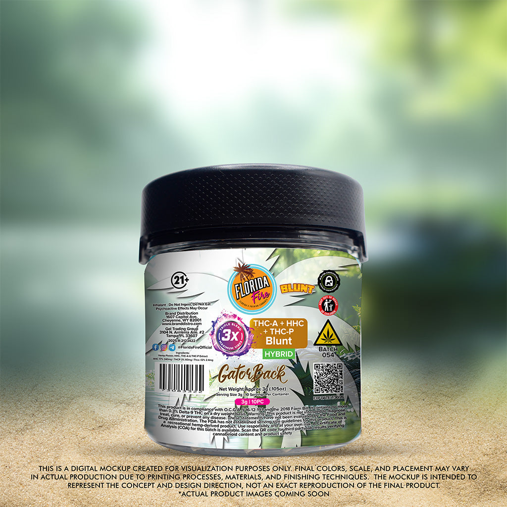 Florida Fire Blunt 3X 3g (10 in Jar) [Case of 10]