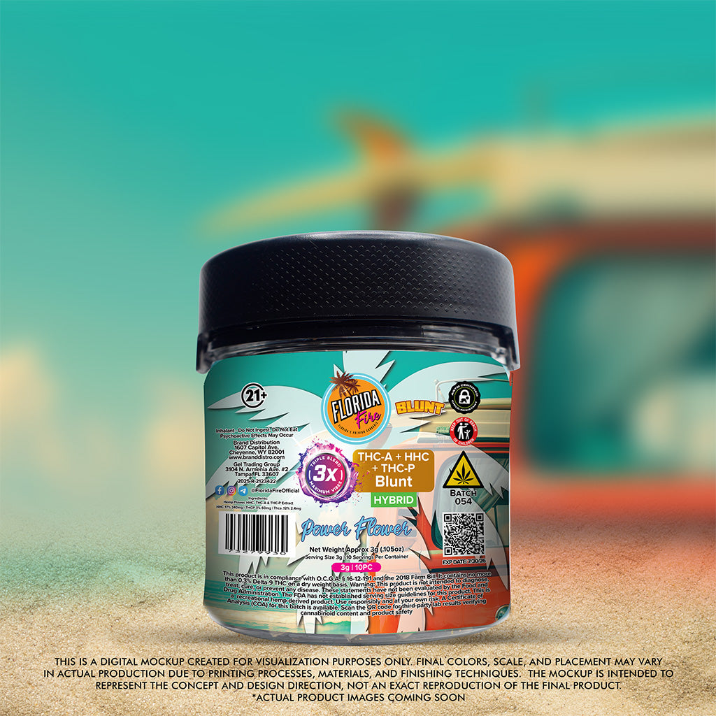 Florida Fire Blunt 3X 3g (10 in Jar) [Case of 10]